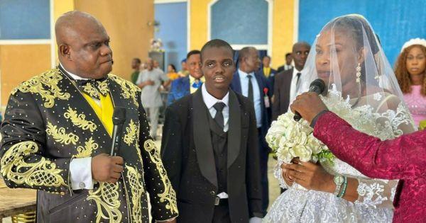 Apostle Chibuzor Gift Chinyere officiating the marriage of his adopted autistic son