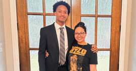 Nolan Wells and his mom, Christine Wonsley