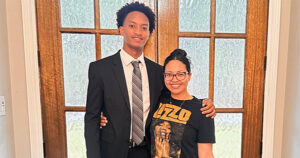 Nolan Wells and his mom, Christine Wonsley