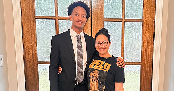 Nolan Wells and his mom, Christine Wonsley