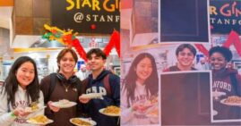 Before and after photo of Stanford University using AI to swap race and gender