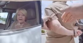White woman ignores police traffic stop