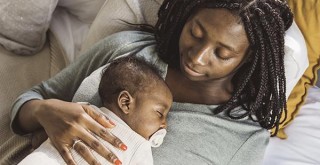 Black mother with newborn baby