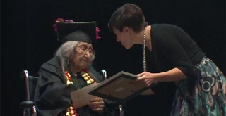 99-year-old grandma at her graduation