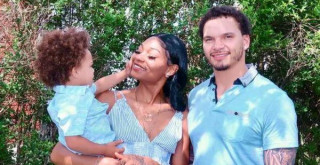 Raneka Pate with her son and boyfriend