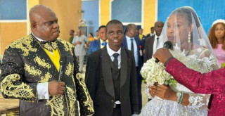 Apostle Chibuzor Gift Chinyere officiating the marriage of his adopted autistic son